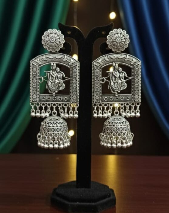 Radha Krishna oxidised jhumka